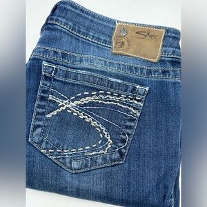 Silver Jeans Aiko Bootcut Women's Sz 29x31 Embroidered Pockets Stretch Waist W8